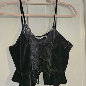 Liberty Black Lace Velvet Top
